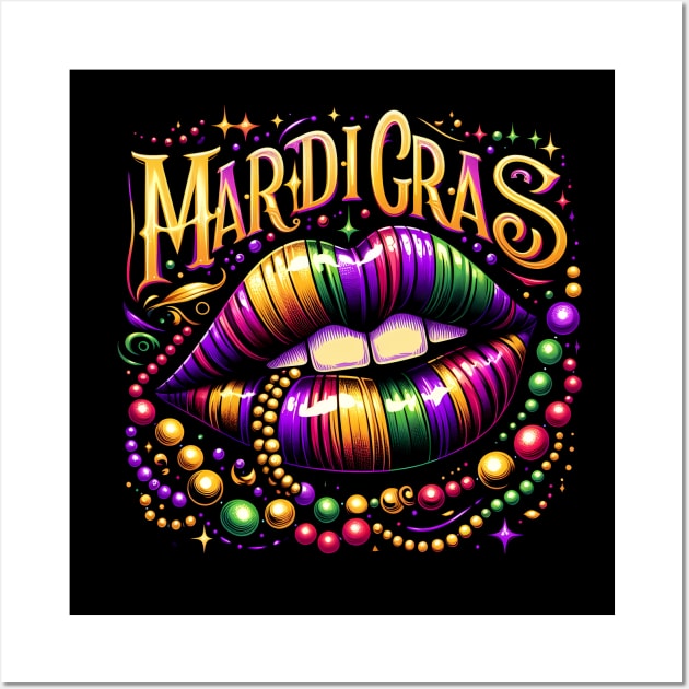 Mardi Gras Lips Wall Art by ANSAN